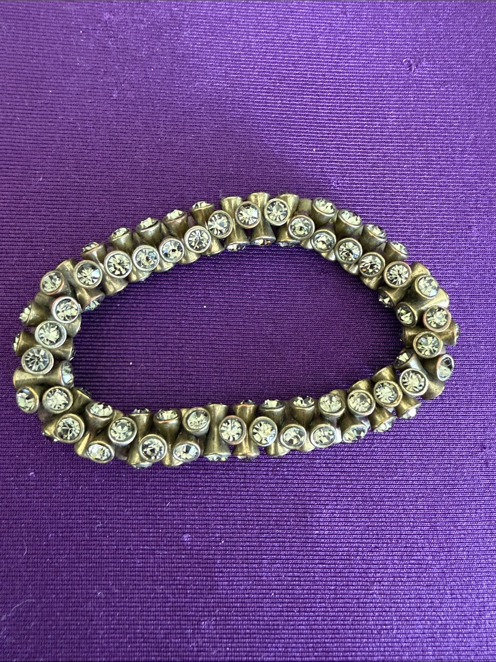 Crystal-Accent antique gold Stretch Bracelet